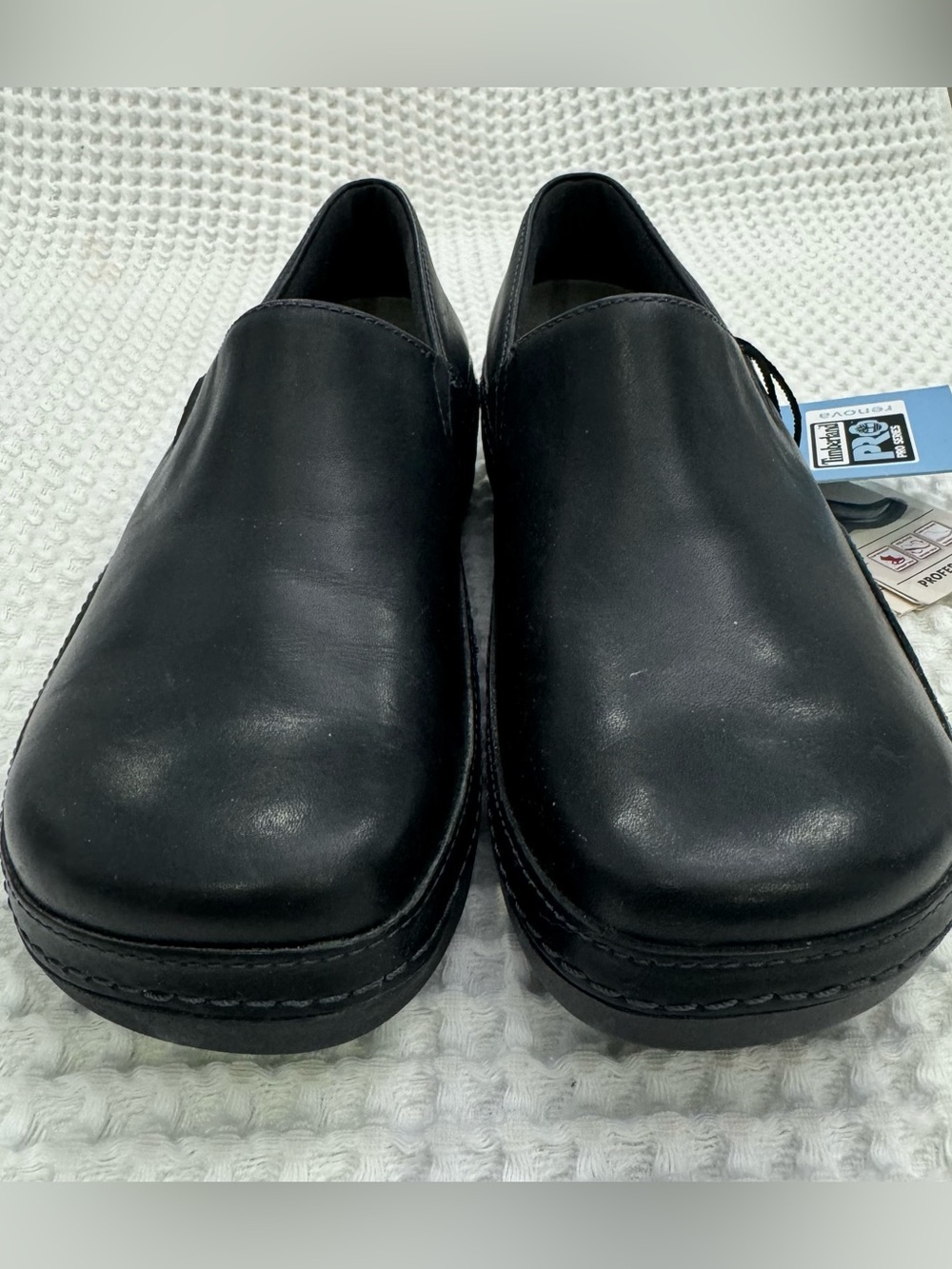 NWT Timberland PRO Renova Black Leather Slip on ANTI-SLIP Clogs MSRP $148 Size 9 - Picture 3 of 9